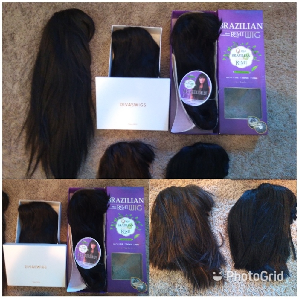 Lot of 5 100% Human Hair Wigs